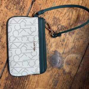Calvin Klein Beige Logo Wristlet